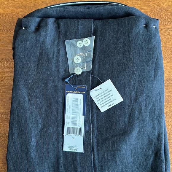 Ralph Lauren Blake 64% Linen, 36% silk short sleeve button down, Size XL - Picture 3 of 5